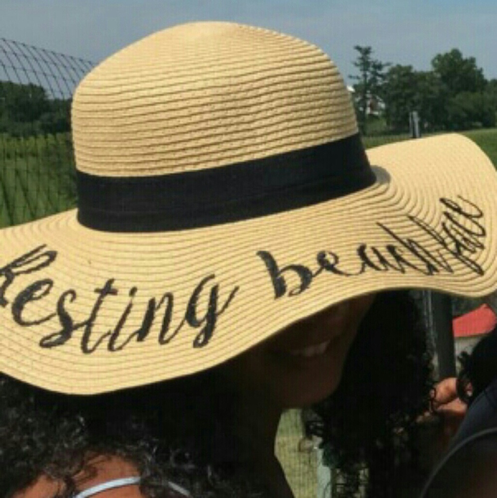 Resting Beach Face Floppy Sun Hat
